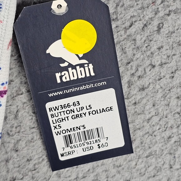 Rabbit Henley Shirt Women XS Foliage Waffle Knit Long Sleeve Pullover - Picture 8 of 11